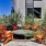 Outdoor lounging with water feature
